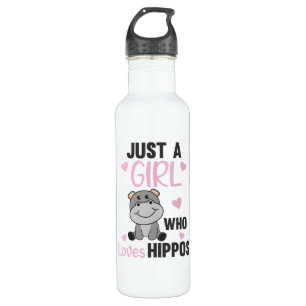 Bouteille D'eau Juste Une Fille Qui Aime Les Hippopotames Jolies H