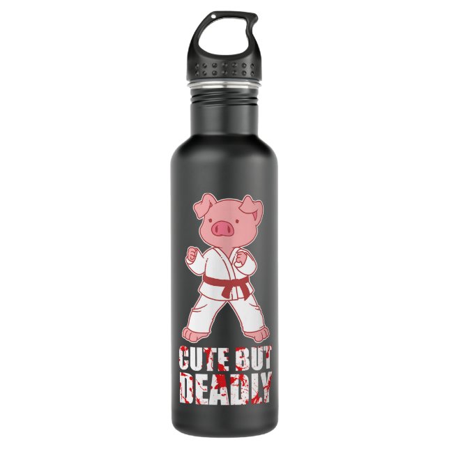 Bouteille D'eau Karate Pig Taekwondo Martial Arts Hog Animal (Devant)