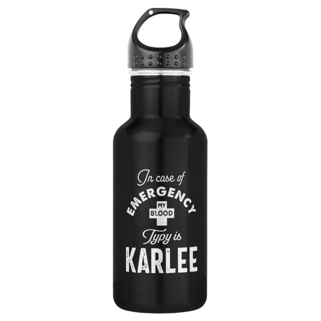 Bouteille D'eau Karlee Nom personnalisé Cadeau Anniversaire (Devant)