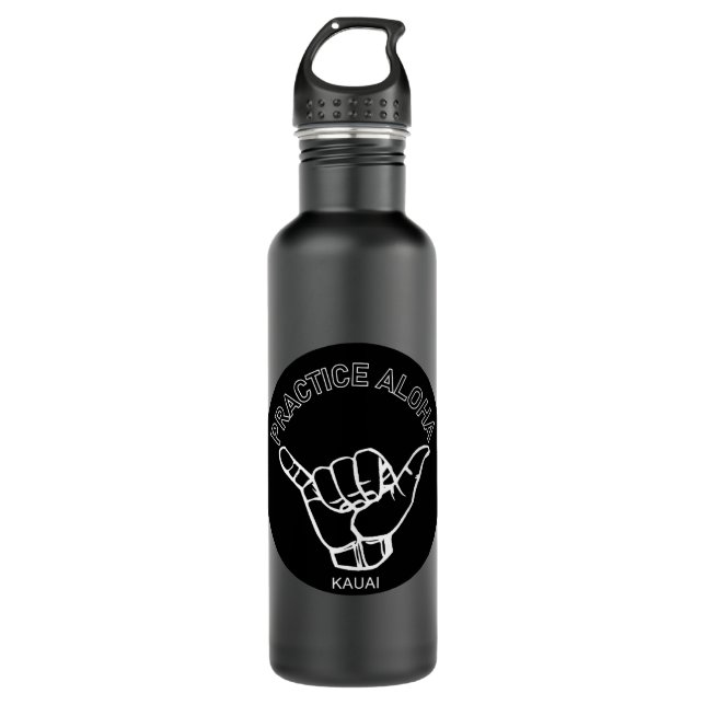 Bouteille D'eau Kauai - Pratiquer Aloha Shaka (Hang Loin) (Devant)