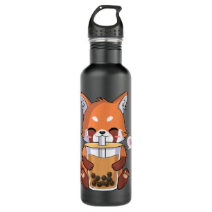 Bouteille D'eau Kawaii Anime Red Panda Drinking Boba Bubble Tea