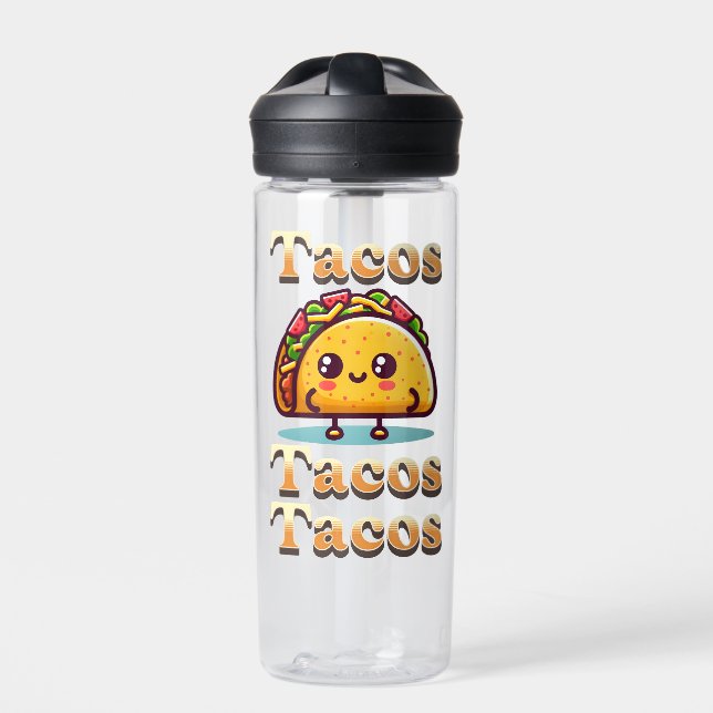 Bouteille D'eau Kawaii Cartoon Tacos (Extérieur)