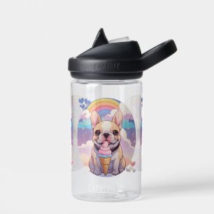 Bouteille D'eau Kawaii French Bulldog Crème glacée Arc-en-ciel