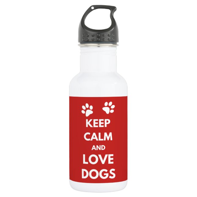 Bouteille D'eau Keep calm and love dogs (Devant)