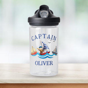 Bouteille D'eau Kids Nautical Boat Captain Personnalisé