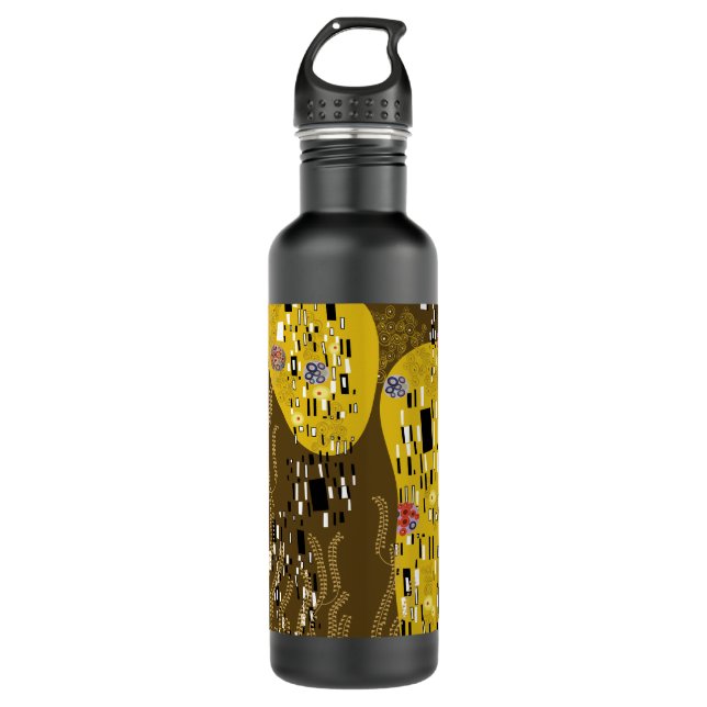 Bouteille D'eau Klimt Inspiré Or Motif Art Nouveau Le Baiser (Devant)