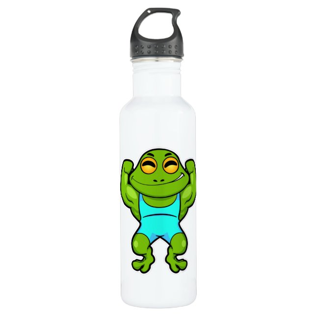 Bouteille D'eau La grenouille comme culturiste au Bodybuilding (Devant)