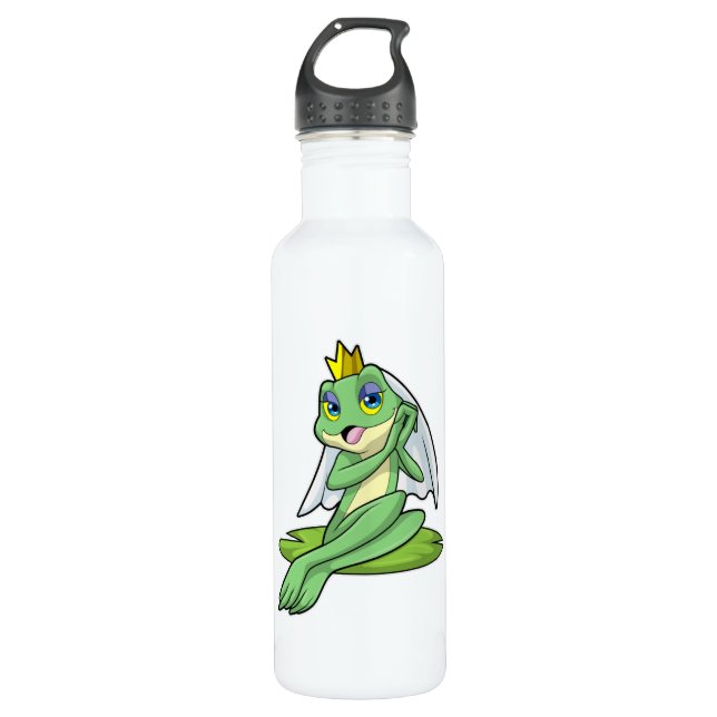 Bouteille D'eau La grenouille comme mariée au Mariage avec la Cour (Devant)