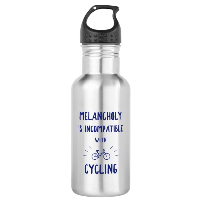 Bouteille D'eau La mélancolie N'Est Pas Compatible Avec Le Cyclism (Devant)