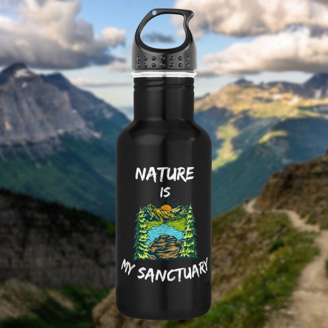 Bouteille D'eau La nature est mon sanctuaire Hymne des randonneurs (Créateur téléchargé)