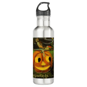 Bouteille D'eau La Nuit de la récolte des citrouilles d'Halloween 