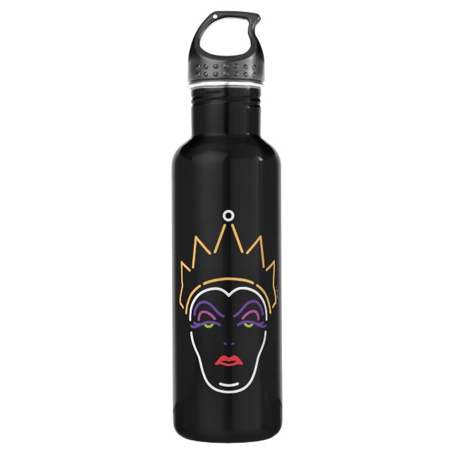 Bouteille D'eau La reine du mal | Visage néon (Devant)