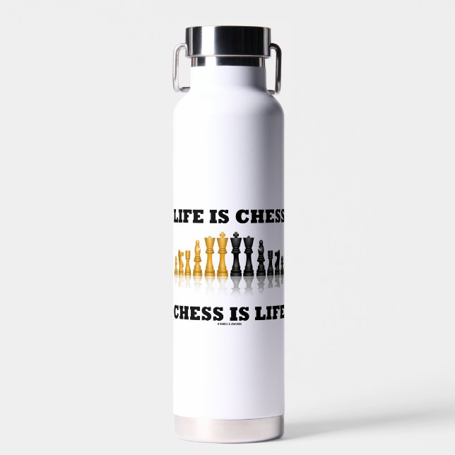 Bouteille D'eau La Vie, c'est les échecs, c'est la vie, jeu d'éche (Avant)