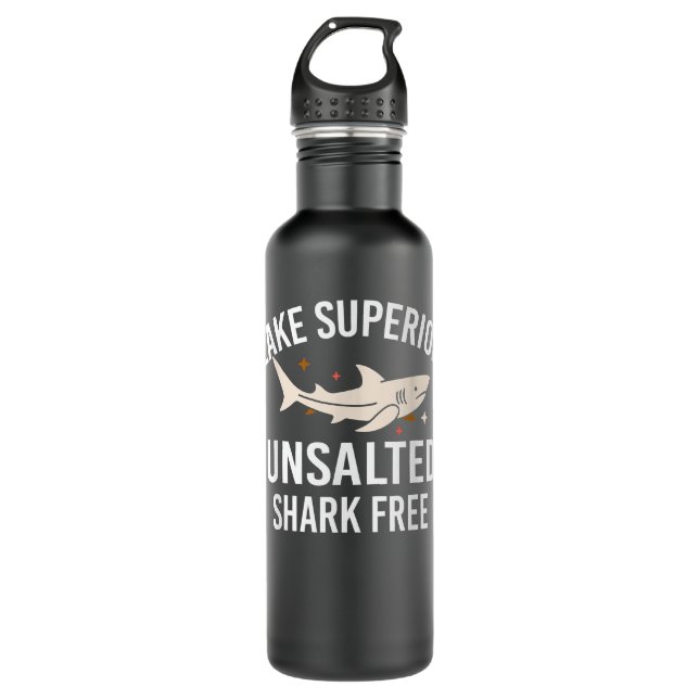 Bouteille D'eau Lac Supérieur Citation Funny non salée Requin Pois (Devant)