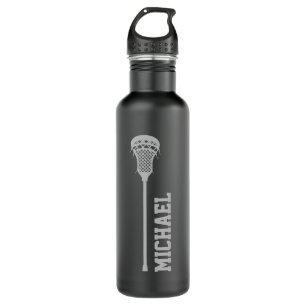 Bouteille D'eau Lacrosse Nom personnalisé Gris