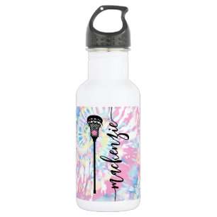 Bouteille D'eau Lacrosse Player Tie Dye Name Personnalisé