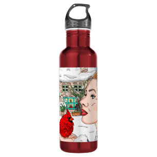 Bouteille D'eau Lady tenant Cardinal English Cottage