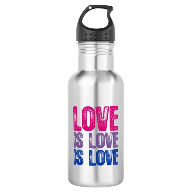 Bouteille D'eau L'amour bisexuel est amour est amour (Devant)