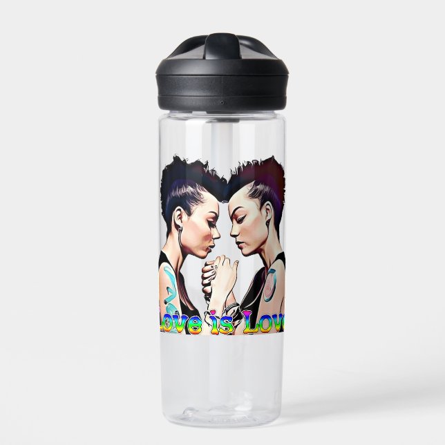 Bouteille D'eau L'amour est l'amour Fierté lesbienne (Extérieur)