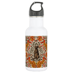 Bouteille D'eau Lapin d'automne sur blanc