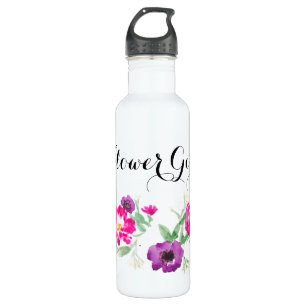 Bouteille D'eau L'aquarelle de demoiselle de honneur fleurit l'eau