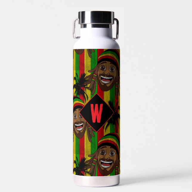 Bouteille D'eau Laughing Rasta Man Striped Monogram (Avant)