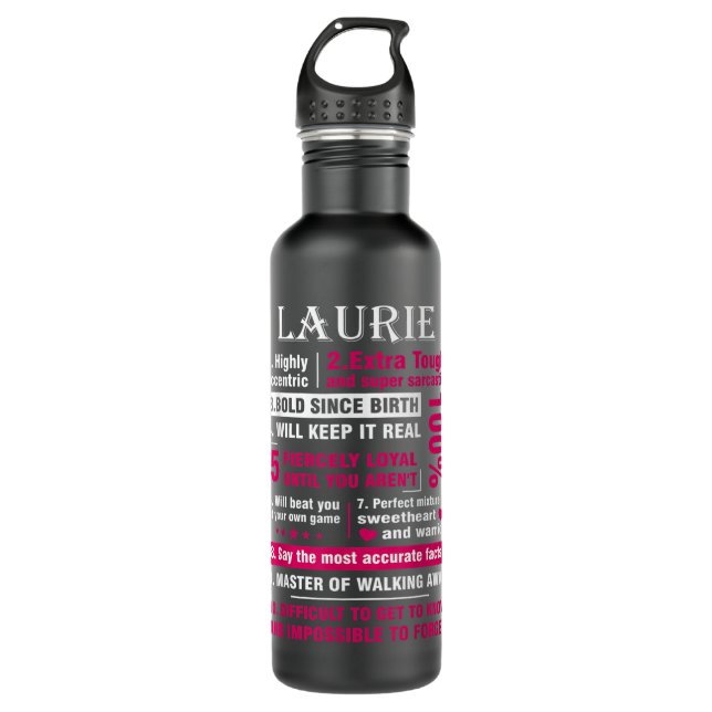 Bouteille D'eau LAURIE Highly Excentric 10 Faits Chemise Prénom (Devant)