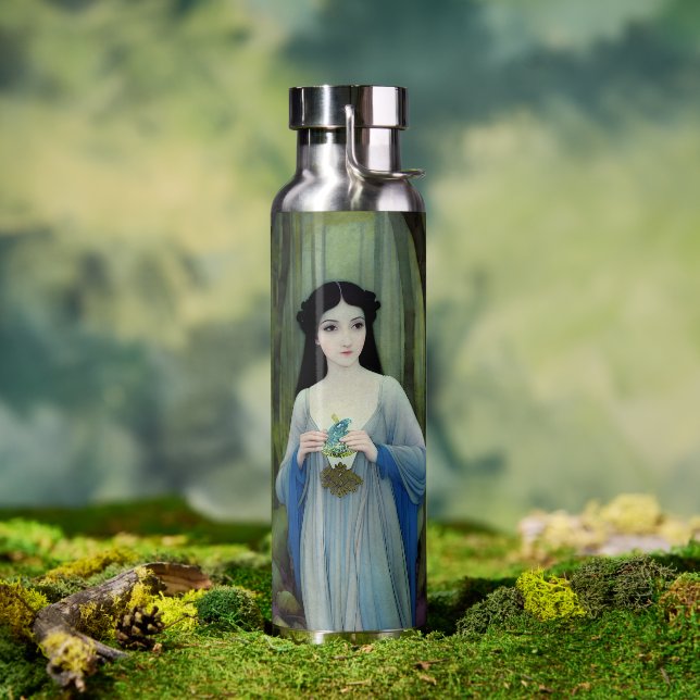 Bouteille D'eau Lave-encre illustration de la belle femme à Woods (Extérieur)