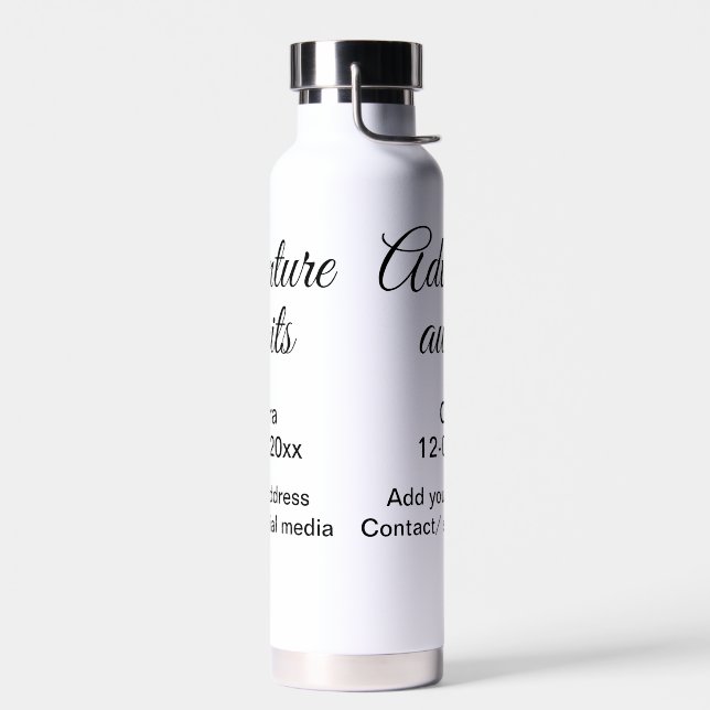 Bouteille D'eau L'aventure commence ajouter nom date année lieu (Gauche)