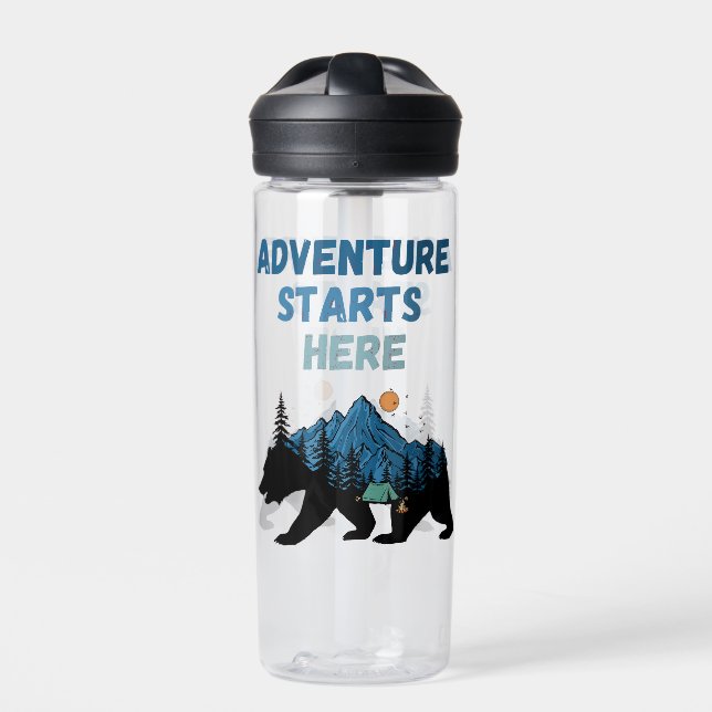 Bouteille D'eau L'aventure commence ici Bear Silhouette Camping (Extérieur)