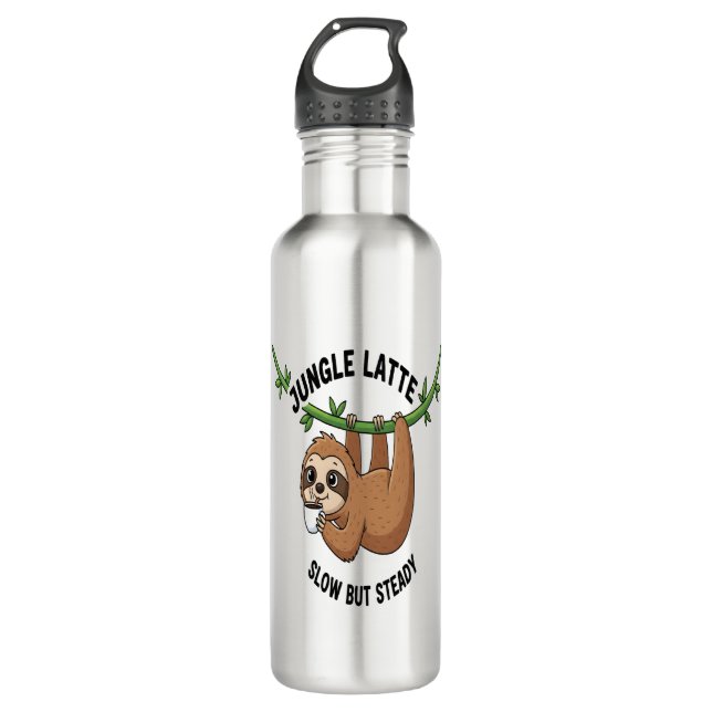 Bouteille D'eau Le café matinal de Sloth (Devant)