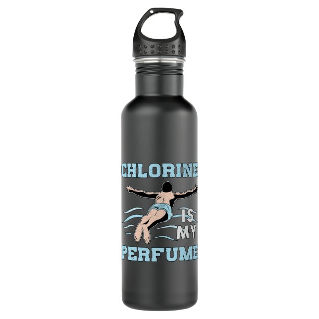 Bouteille D'eau Le Chlorine Est Mon Parfum La Piscine De Nage (Devant)