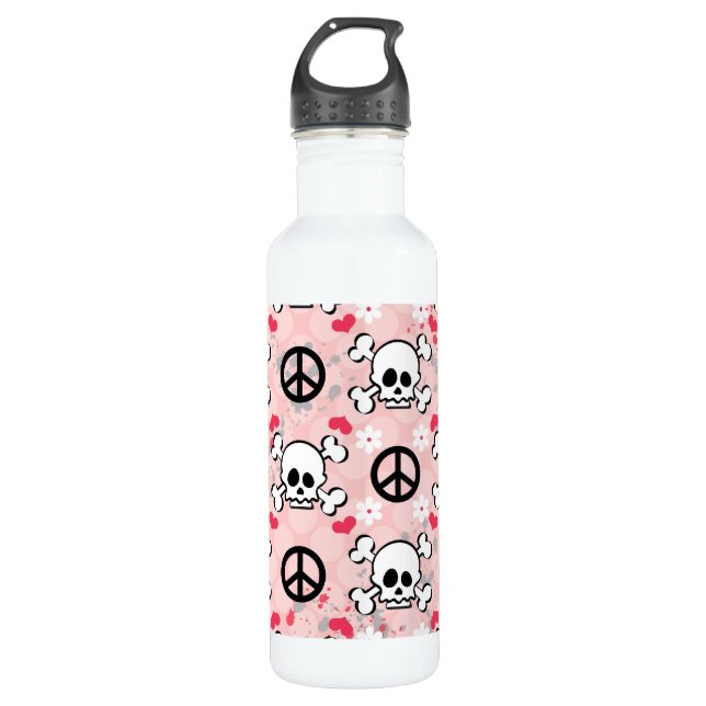 Bouteille D'eau Le crâne rose BPA libèrent (Devant)