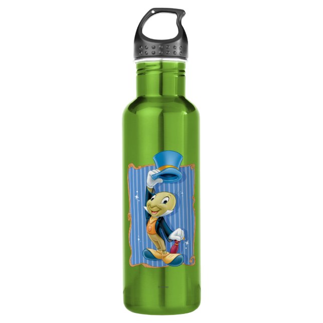 Bouteille D'eau Le Cricket Jiminy Levant Son Casquette (Devant)