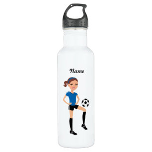 Bouteille D'eau Le footballeur de la fille personnalisé