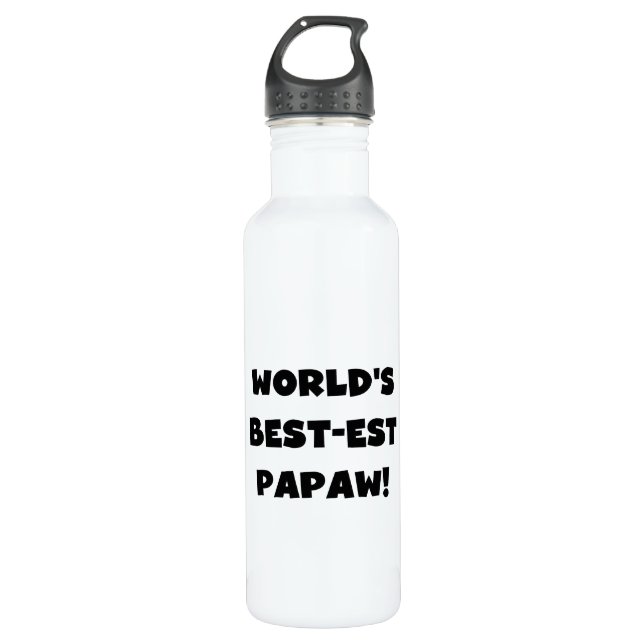 Bouteille D'eau Le meilleur papier du monde de Black Text (Devant)