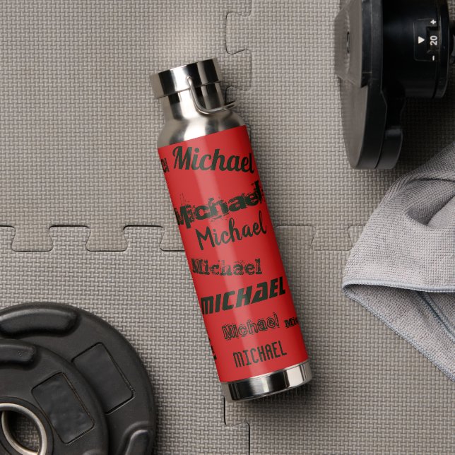 Bouteille D'eau Le nom répétitif fait un cadeau amusant chaud ou f (Couvercle)