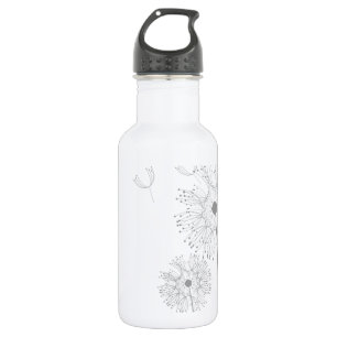 Bouteille D'eau Le pissenlit de fleurs fleurit le destin d'amour