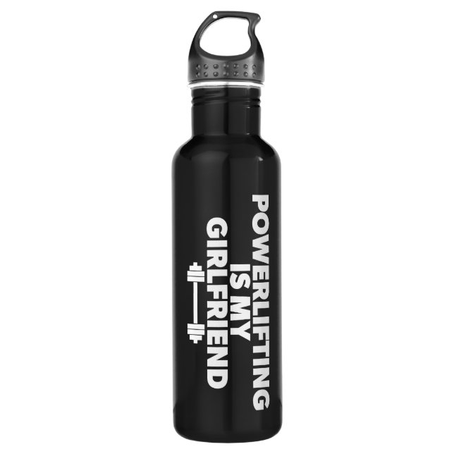 Bouteille D'eau Le Powerlifting Est Ma Petite Amie Barbell Motivat (Devant)