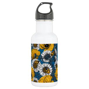 Bouteille D'eau Le pré en jaune et bleu