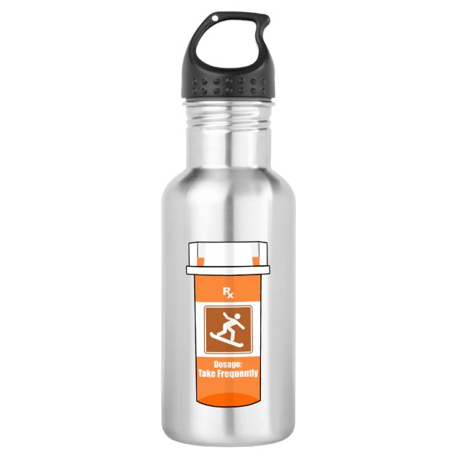 Bouteille D'eau Le snowboard est ma drogue (Devant)