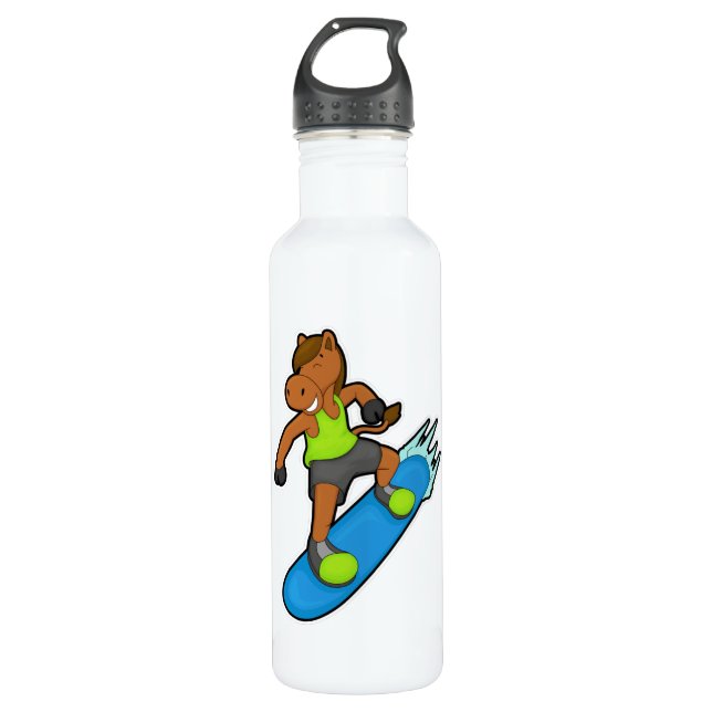Bouteille D'eau Le snowboarder de Horse (Devant)