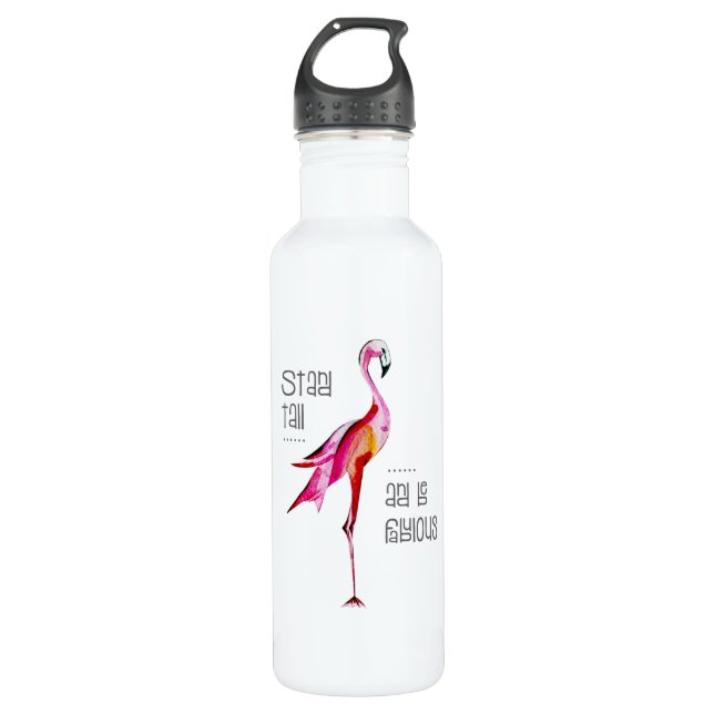 Bouteille D'eau Le support de Flamant rose grand soit cadeau drôle (Devant)