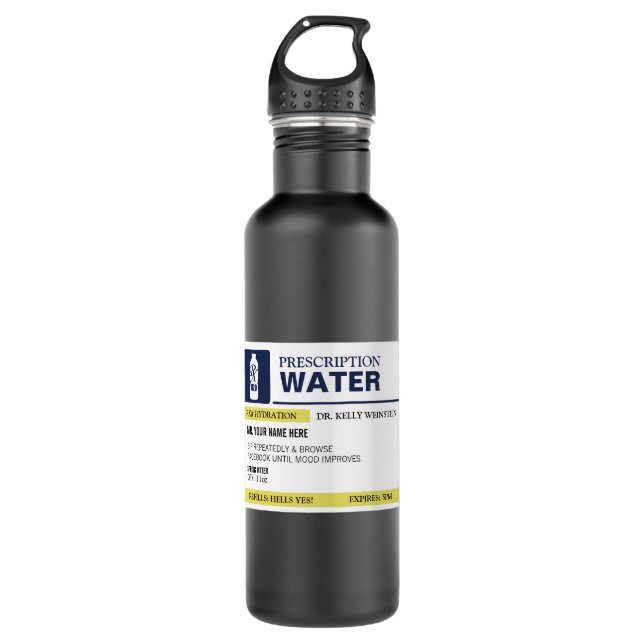 Bouteille D'eau L'eau drôle personnalisée de prescription (Devant)