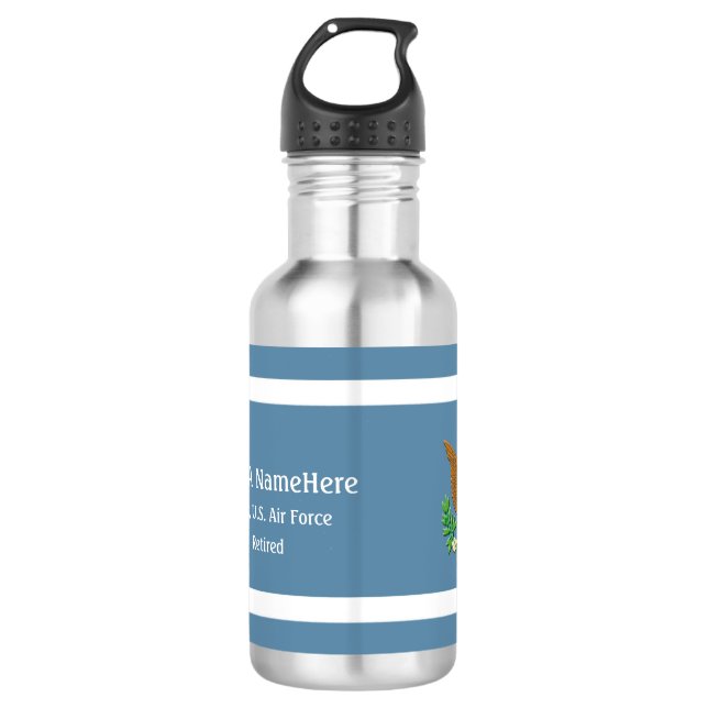 Bouteille D'eau L'emblème de l'armée de l'air américaine personnal (Devant)