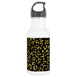 Bouteille D'eau Léopard doré, paillettes dorées, motif léopard
