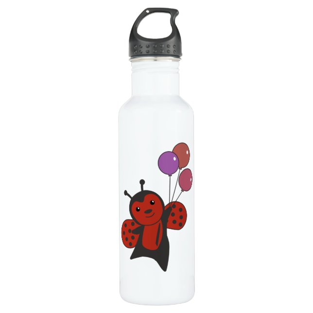 Bouteille D'eau Les Ballons De Ladybug Flies De Mignons Animaux Po (Devant)