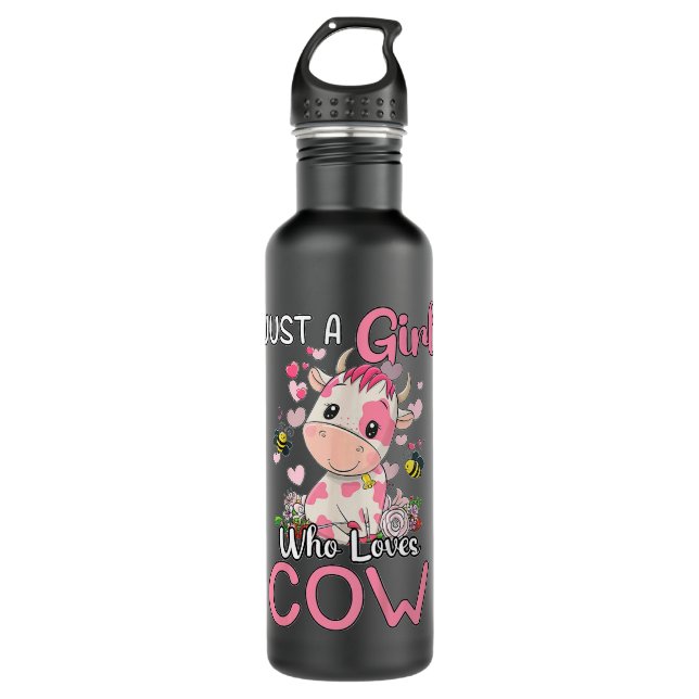 Bouteille D'eau Les Enfants Drôle Juste Une Fille Qui Aime La Vach (Devant)