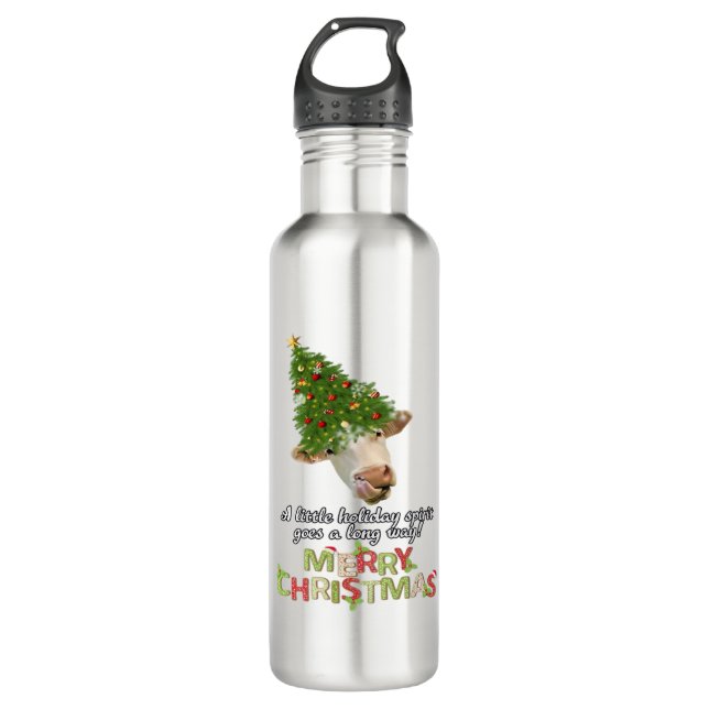 Bouteille D'eau Les lumières de Noël Les amateurs de vaches T-shir (Devant)
