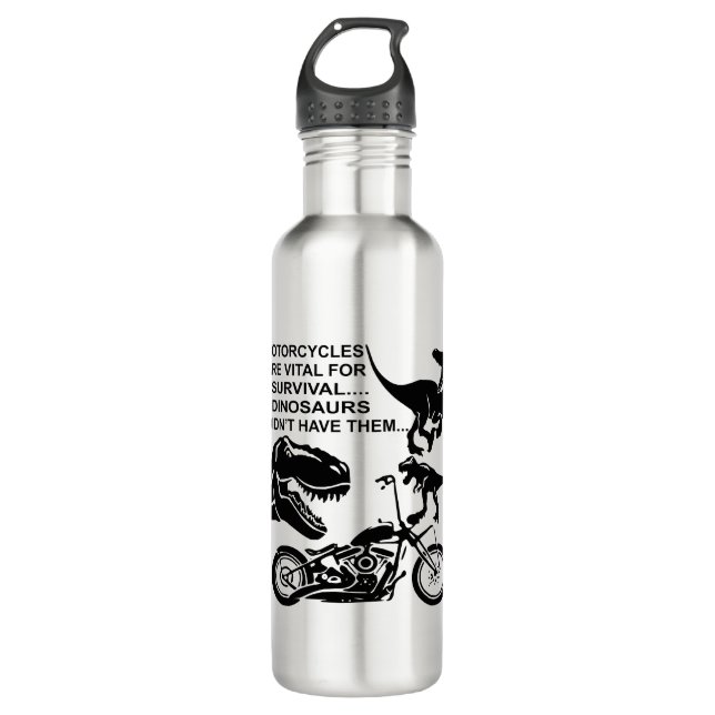 Bouteille D'eau Les Motocyclettes Sont Essentielles Pour Les Dinos (Devant)